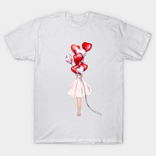 Girl with balloons T-Shirt